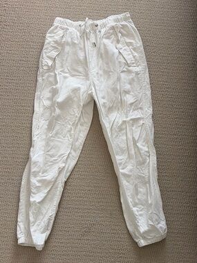 White Drawstring Jogger Pants